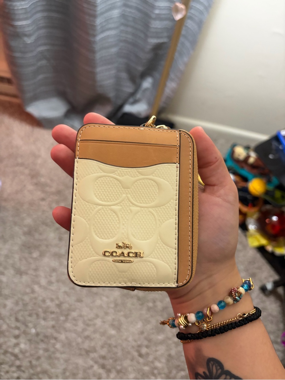 Coach yellow zipper wallet